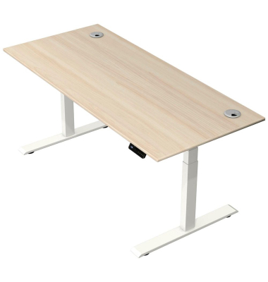 Schreibtisch Move 2 Plus, elektrisch höhenverstellbar, 63-127cm (H), 180x80cm (BxT), rechteckig, ahorn / weiß