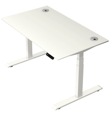 Schreibtisch Move 2 Plus, elektrisch höhenverstellbar, 63-127cm (H), 140x80cm (BxT), rechteckig, weiß / weiß