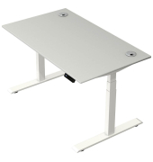 Schreibtisch Move 2 Plus, elektrisch höhenverstellbar, 63-127cm (H), 140x80cm (BxT), rechteckig, lichtgrau / weiß