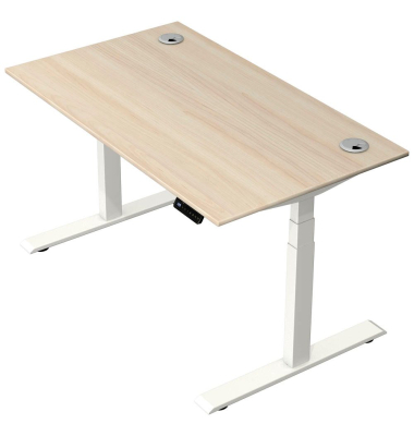 Schreibtisch Move 2 Plus, elektrisch höhenverstellbar, 63-127cm (H), 140x80cm (BxT), rechteckig, ahorn / weiß