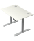 Schreibtisch Move 2 Plus, elektrisch höhenverstellbar, 63-127cm (H), 120x80cm (BxT), rechteckig, weiß / silber