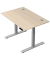 Schreibtisch Move 2 Plus, elektrisch höhenverstellbar, 63-127cm (H), 120x80cm (BxT), rechteckig, ahorn / silber