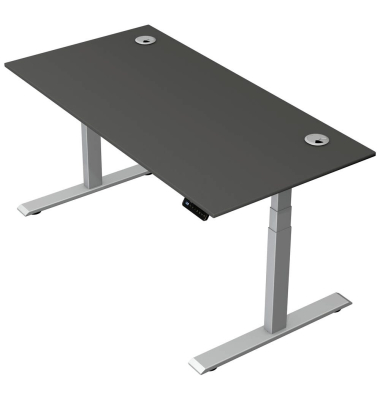 Schreibtisch Move 2 Plus, elektrisch höhenverstellbar, 63-127cm (H), 160x80cm (BxT), rechteckig, anthrazit / silber