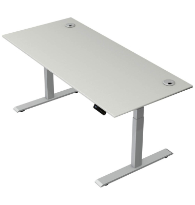 Schreibtisch Move 2 Plus, elektrisch höhenverstellbar, 63-127cm (H), 180x80cm (BxT), rechteckig, lichtgrau / silber