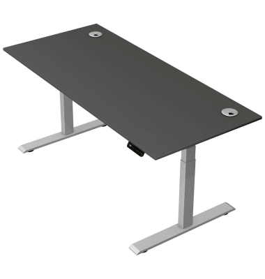 Schreibtisch Move 2 Plus, elektrisch höhenverstellbar, 63-127cm (H), 180x80cm (BxT), rechteckig, anthrazit / silber