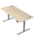 Schreibtisch Move 2 Plus, elektrisch höhenverstellbar, 63-127cm (H), 180x80cm (BxT), rechteckig, ahorn / silber