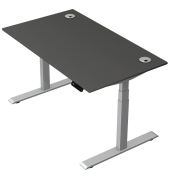 Schreibtisch Move 2 Plus, elektrisch höhenverstellbar, 63-127cm (H), 140x80cm (BxT), rechteckig, anthrazit / silber