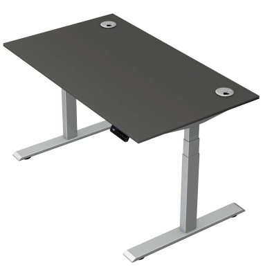 Schreibtisch Move 2 Plus, elektrisch höhenverstellbar, 63-127cm (H), 140x80cm (BxT), rechteckig, anthrazit / silber