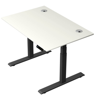 Schreibtisch Move 2 Plus, elektrisch höhenverstellbar, 63-127cm (H), 120x80cm (BxT), rechteckig, weiß / anthrazit