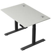 Schreibtisch Move 2 Plus, elektrisch höhenverstellbar, 63-127cm (H), 120x80cm (BxT), rechteckig, lichtgrau / anthrazit