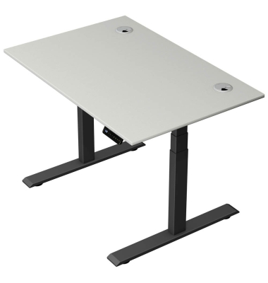 Schreibtisch Move 2 Plus, elektrisch höhenverstellbar, 63-127cm (H), 120x80cm (BxT), rechteckig, lichtgrau / anthrazit