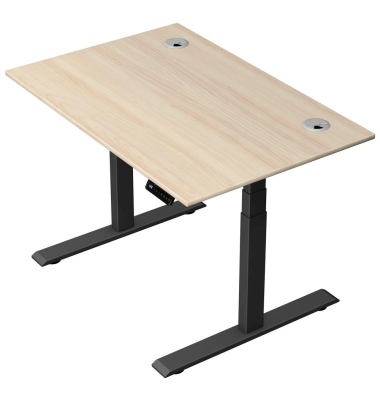 Schreibtisch Move 2 Plus, elektrisch höhenverstellbar, 63-127cm (H), 120x80cm (BxT), rechteckig, ahorn / anthrazit