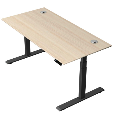 Schreibtisch Move 2 Plus, elektrisch höhenverstellbar, 63-127cm (H), 160x80cm (BxT), rechteckig, ahorn / anthrazit