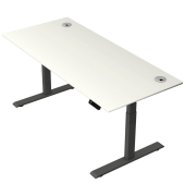 Schreibtisch Move 2 Plus, elektrisch höhenverstellbar, 63-127cm (H), 180x80cm (BxT), rechteckig, weiß / anthrazit