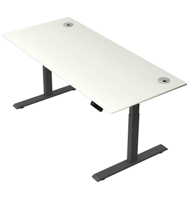 Schreibtisch Move 2 Plus, elektrisch höhenverstellbar, 63-127cm (H), 180x80cm (BxT), rechteckig, weiß / anthrazit