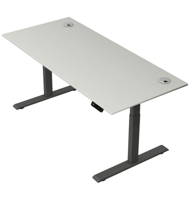 Schreibtisch Move 2 Plus, elektrisch höhenverstellbar, 63-127cm (H), 180x80cm (BxT), rechteckig, lichtgrau / anthrazit