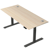 Schreibtisch Move 2 Plus, elektrisch höhenverstellbar, 63-127cm (H), 180x80cm (BxT), rechteckig, ahorn / anthrazit