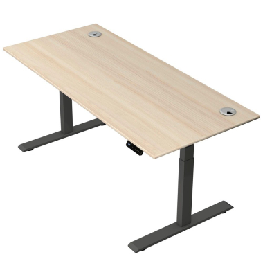 Schreibtisch Move 2 Plus, elektrisch höhenverstellbar, 63-127cm (H), 180x80cm (BxT), rechteckig, ahorn / anthrazit