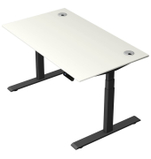 Schreibtisch Move 2 Plus, elektrisch höhenverstellbar, 63-127cm (H), 140x80cm (BxT), rechteckig, weiß / anthrazit
