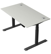 Schreibtisch Move 2 Plus, elektrisch höhenverstellbar, 63-127cm (H), 140x80cm (BxT), rechteckig, lichtgrau / anthrazit
