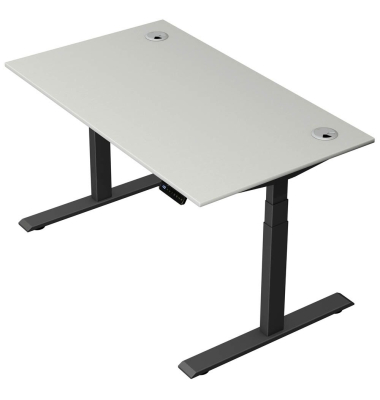 Schreibtisch Move 2 Plus, elektrisch höhenverstellbar, 63-127cm (H), 140x80cm (BxT), rechteckig, lichtgrau / anthrazit