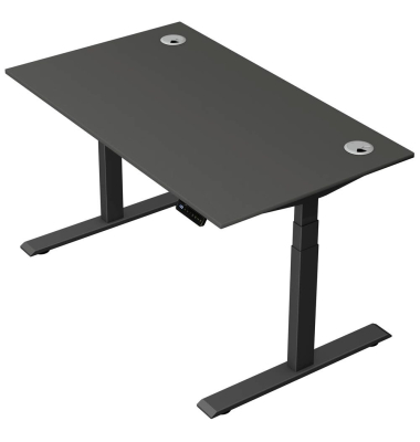Schreibtisch Move 2 Plus, elektrisch höhenverstellbar, 63-127cm (H), 140x80cm (BxT), rechteckig, anthrazit / anthrazit