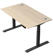 Schreibtisch Move 2 Plus, elektrisch höhenverstellbar, 63-127cm (H), 140x80cm (BxT), rechteckig, ahorn / anthrazit