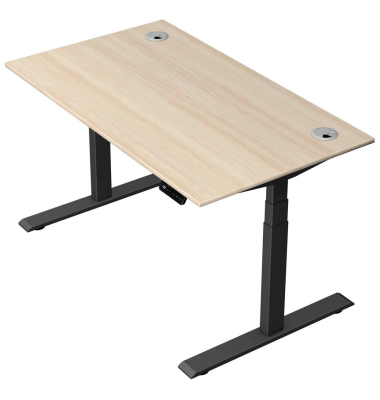 Schreibtisch Move 2 Plus, elektrisch höhenverstellbar, 63-127cm (H), 140x80cm (BxT), rechteckig, ahorn / anthrazit