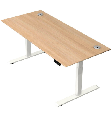 Schreibtisch Move 2 Plus, elektrisch höhenverstellbar, 63-127cm (H), 180x80cm (BxT), rechteckig, eiche / weiß