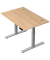 Schreibtisch Move 2 Plus, elektrisch höhenverstellbar, 63-127cm (H), 120x80cm (BxT), rechteckig, eiche / silber