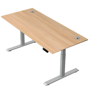 Schreibtisch Move 2 Plus, elektrisch höhenverstellbar, 63-127cm (H), 180x80cm (BxT), rechteckig, eiche / silber