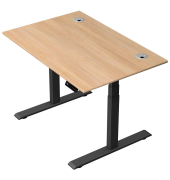 Schreibtisch Move 2 Plus, elektrisch höhenverstellbar, 63-127cm (H), 120x80cm (BxT), rechteckig, eiche / anthrazit