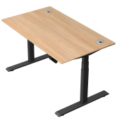 Schreibtisch Move 2 Plus, elektrisch höhenverstellbar, 63-127cm (H), 140x80cm (BxT), rechteckig, eiche / anthrazit