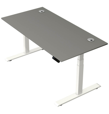 Schreibtisch Move 2 Plus, elektrisch höhenverstellbar, 63-127cm (H), 160x80cm (BxT), rechteckig, graphit / weiß