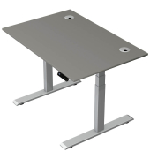 Schreibtisch Move 2 Plus, elektrisch höhenverstellbar, 63-127cm (H), 120x80cm (BxT), rechteckig, graphit / silber