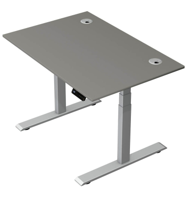 Schreibtisch Move 2 Plus, elektrisch höhenverstellbar, 63-127cm (H), 120x80cm (BxT), rechteckig, graphit / silber