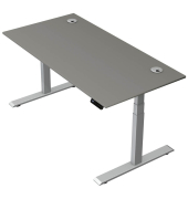 Schreibtisch Move 2 Plus, elektrisch höhenverstellbar, 63-127cm (H), 160x80cm (BxT), rechteckig, graphit / silber