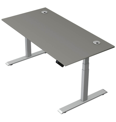 Schreibtisch Move 2 Plus, elektrisch höhenverstellbar, 63-127cm (H), 160x80cm (BxT), rechteckig, graphit / silber