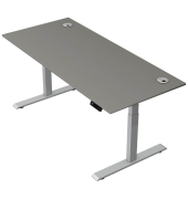 Schreibtisch Move 2 Plus, elektrisch höhenverstellbar, 63-127cm (H), 180x80cm (BxT), rechteckig, graphit / silber
