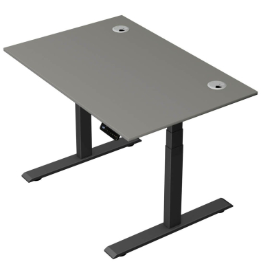 Schreibtisch Move 2 Plus, elektrisch höhenverstellbar, 63-127cm (H), 120x80cm (BxT), rechteckig, graphit / anthrazit