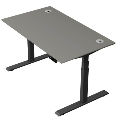 Schreibtisch Move 2 Plus, elektrisch höhenverstellbar, 63-127cm (H), 140x80cm (BxT), rechteckig, graphit / anthrazit