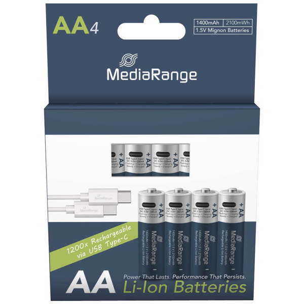 4260664875833 - Akkus Rechargeable USB AA   Mignon   HR06 37 Volt 4260664875833 MediaRange