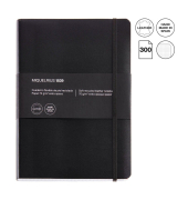 Notizbuch A041090, Leather, schwarz, A5, kariert, 70g, 150 Blatt / 300 Seiten