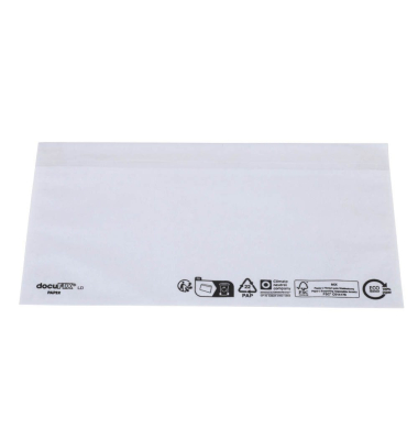 Lieferscheintaschen PAPER 2FVDO340112 Din Lang ohne Aufdruck selbstklebend 