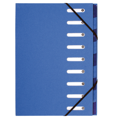 Ordnungsmappe Forever 52982E, 1-9, hellblau/dunkelblau, A4, 9 F&auml;cher