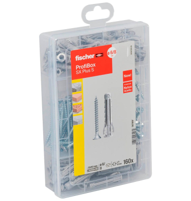 Profi-Box - SX Plus + S Dübel- und Schrauben-Sortiment Ø 4,5568 mm x 304055 mm