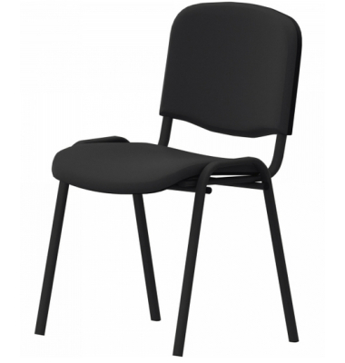Besucherstuhl ISO Black Stoff schwarz Gestell schwarz