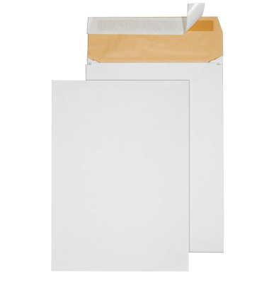 Papierpolstertaschen B4, 996787, innen 250x353mm, mit Falte, haftklebend, weiß