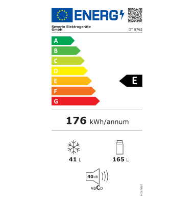 Kühl-Gefrierkombi 8762 206l sw