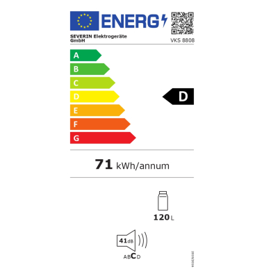 Tischkühlschrank 8808 Vollraum 120l ws